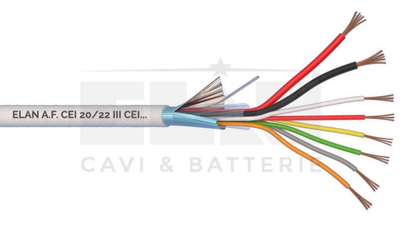 CABLE ALARM SCREENED 2x0.75+6x0.22mm WHITE ERAYA