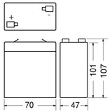 BATTERY LEAD ACID 6V 4.5AH EXTRACEL L70xW47xH101MM