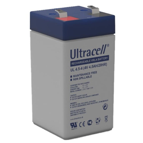 BATTERY LEAD ACID 4V 4.5A ULTRACELL L47xW47xH101mm