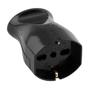 SCHUKO SOCKET 10-16 AMP 230V AC BLACK